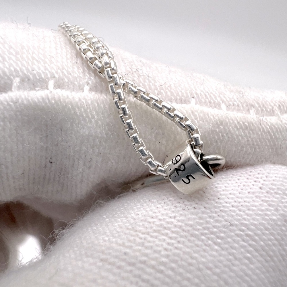.925 Sterling Silver Moon and Lotus Flower Necklace - Picture 13 of 16
